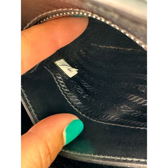 PRADA Milano Monochrome Black Small Handbag Leather Top Handle Crossbody Bag - Picture 11 of 11